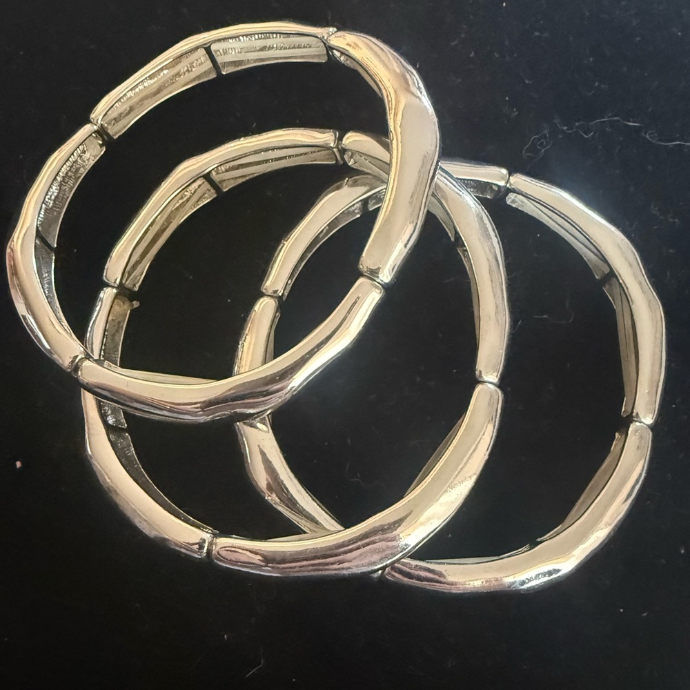 Elegant Silver Bangle Set